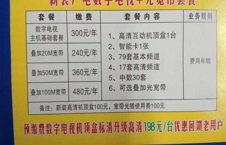 2023年广电电视套餐价格表，看电视最划算的选择