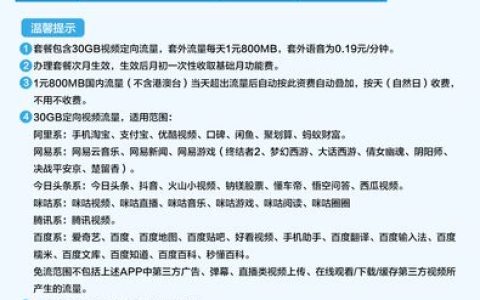 中国移动流量王卡19元套餐详情